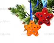 Christmas decorations on a Christmas tree star handmade fleece