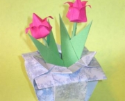 Vaso de Flores de Origami (10)