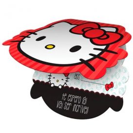 Convite no Formato da Cabeça da Hello Kitty