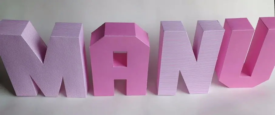 Letras em 3D Com o Nome Manu 