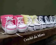Como Fazer Tênis de Crochê Para Bebê (1)