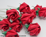 Rosa Feita em Origami (4)