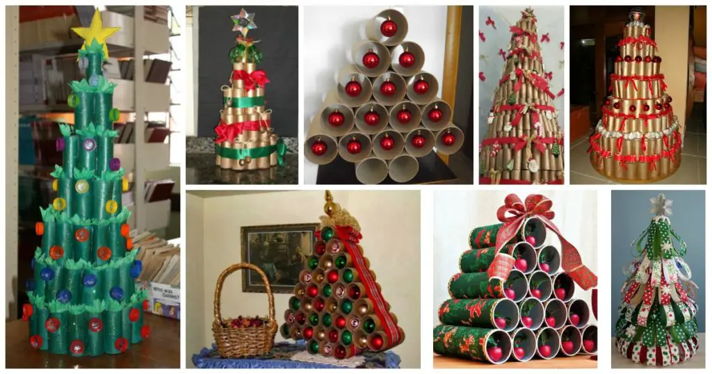 Árvore de Natal Com Rolos de Papel Toalha